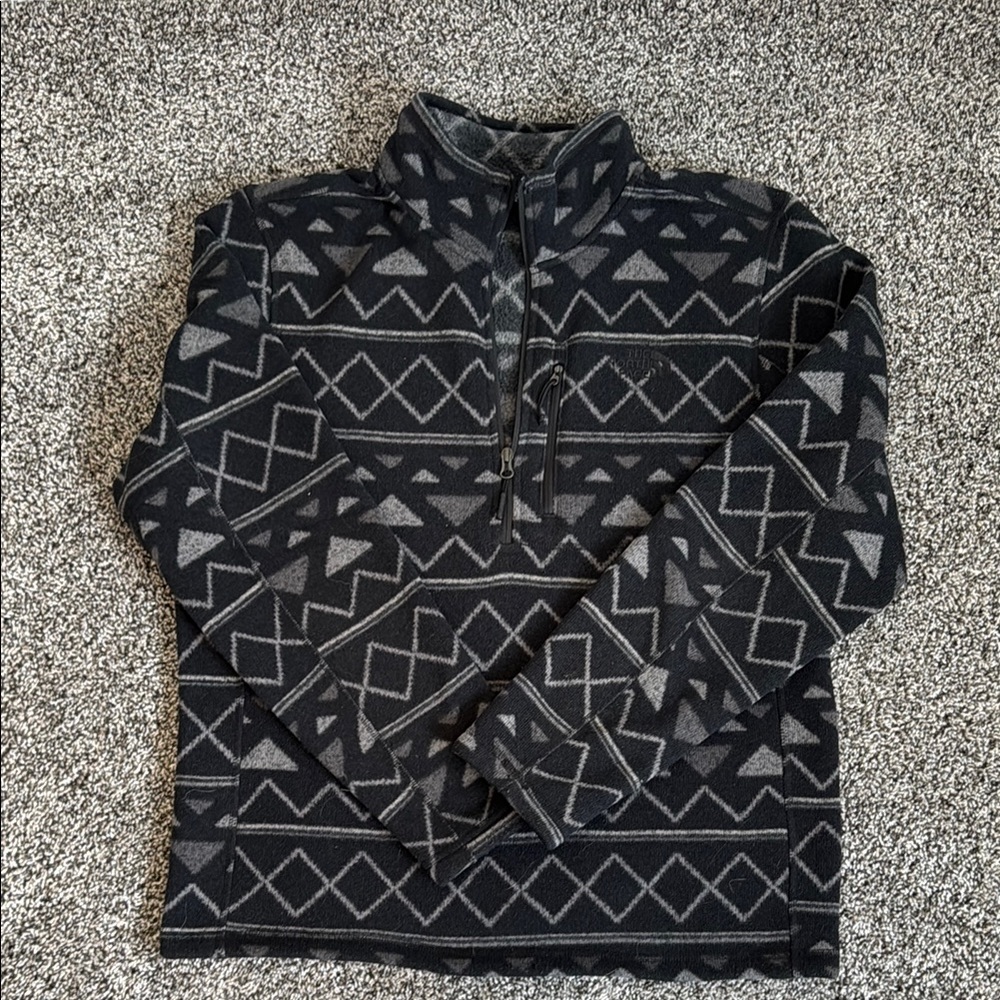 The North Face Black and Gray Zip Up Sweater